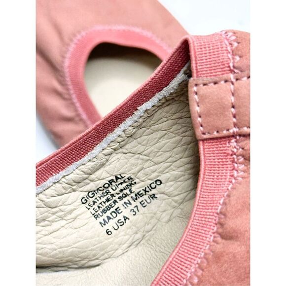 Charleston Flats Womens Size 6 Leather Gigi Coral Slip On Ballet Shoes - Picture 9 of 10